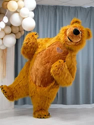Giant Full Body Inflatable Bear Mascot Costume Adult Walkable Blow Up Suit Stage Wear Character Fancy Dress for Entertainment