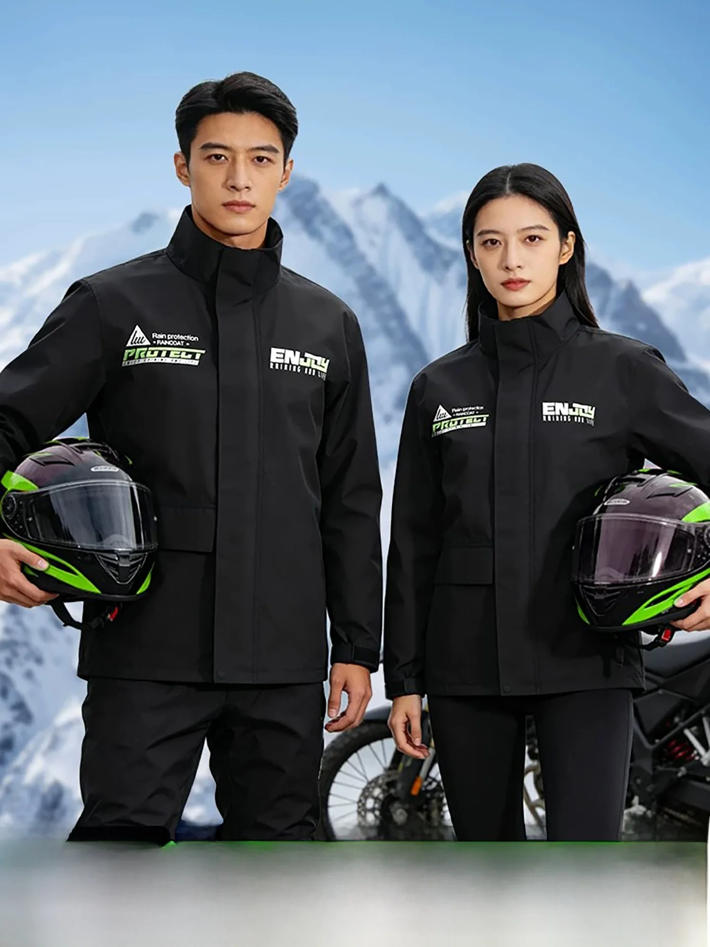 

Adult Motorcycle Rain Suit Men's Outdoor Climbing Separate Style Waterproof Bicycle Riding Raincoat Rain Pants Full Body Prot...