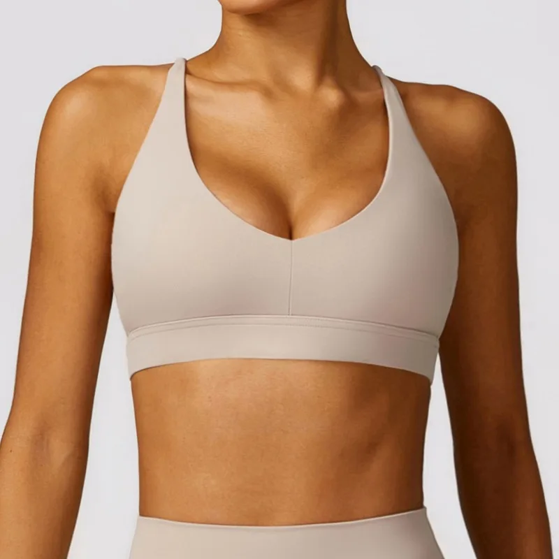 

Shaved back yoga clothes, running shockproof sports bra, fitness vest for women