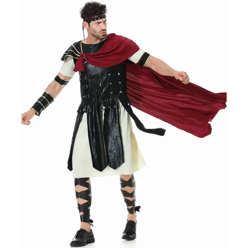 EE01 中世ローマ王室騎士コスチューム成人男性スパルタ戦士コスプレハロウィンパーティーコスチュームカーニバル剣闘士 SoldIo0！