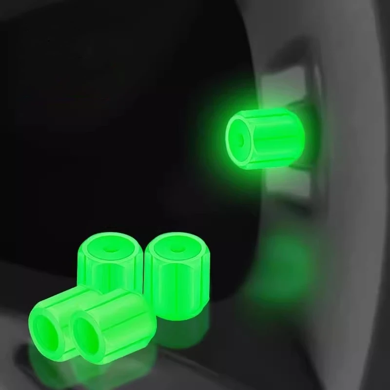 

4/20pcs Luminous Valve Caps Fluorescent Green Night Glowing Car Motorcycle Bicycle Wheel Styling Tyre Hub Universal Cap Decor