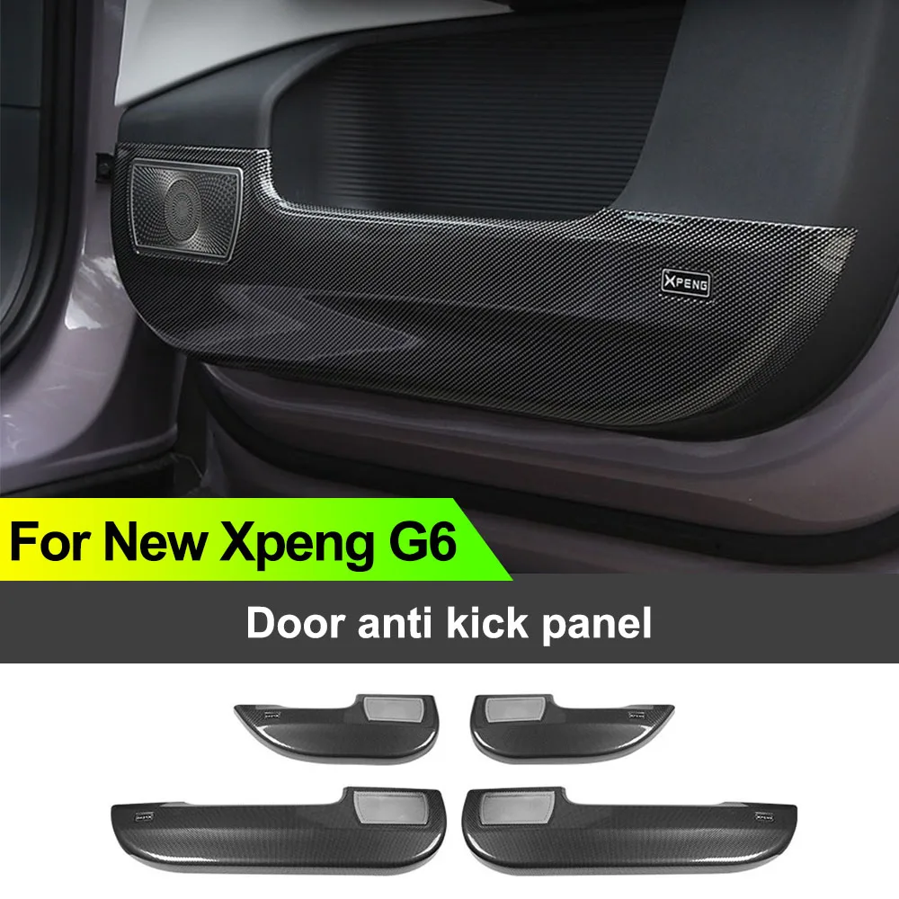 4 Pcs Fit For New Xpeng G6 2026 Carbon Fiber Patterned Door Anti Kick Panel ABS Material Automotive Supplies Scratch Resistant