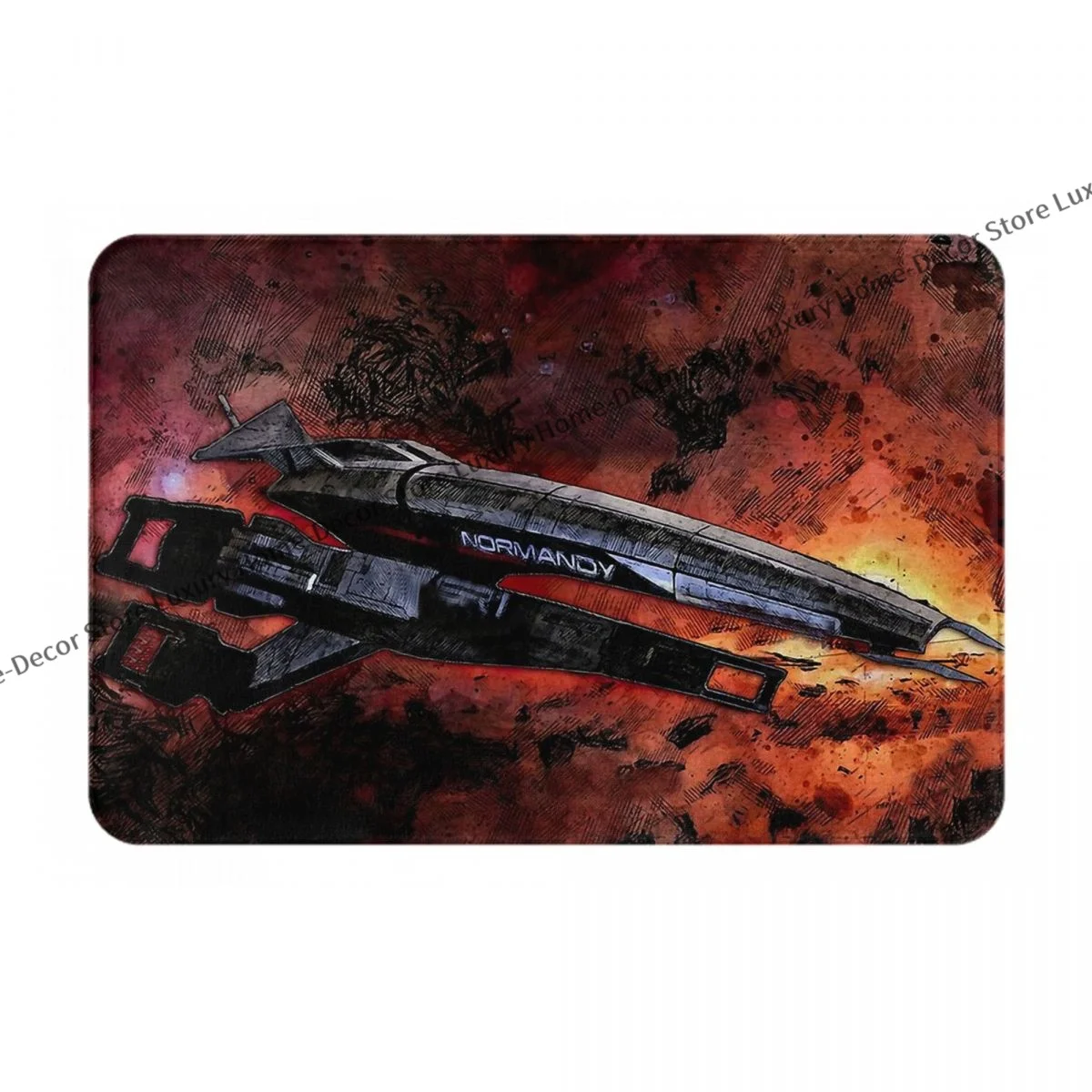 Mass Effect Non-slip Doormat Normandy SR-1 Bath Bedroom Mat Outdoor Carpet Home Modern Decor