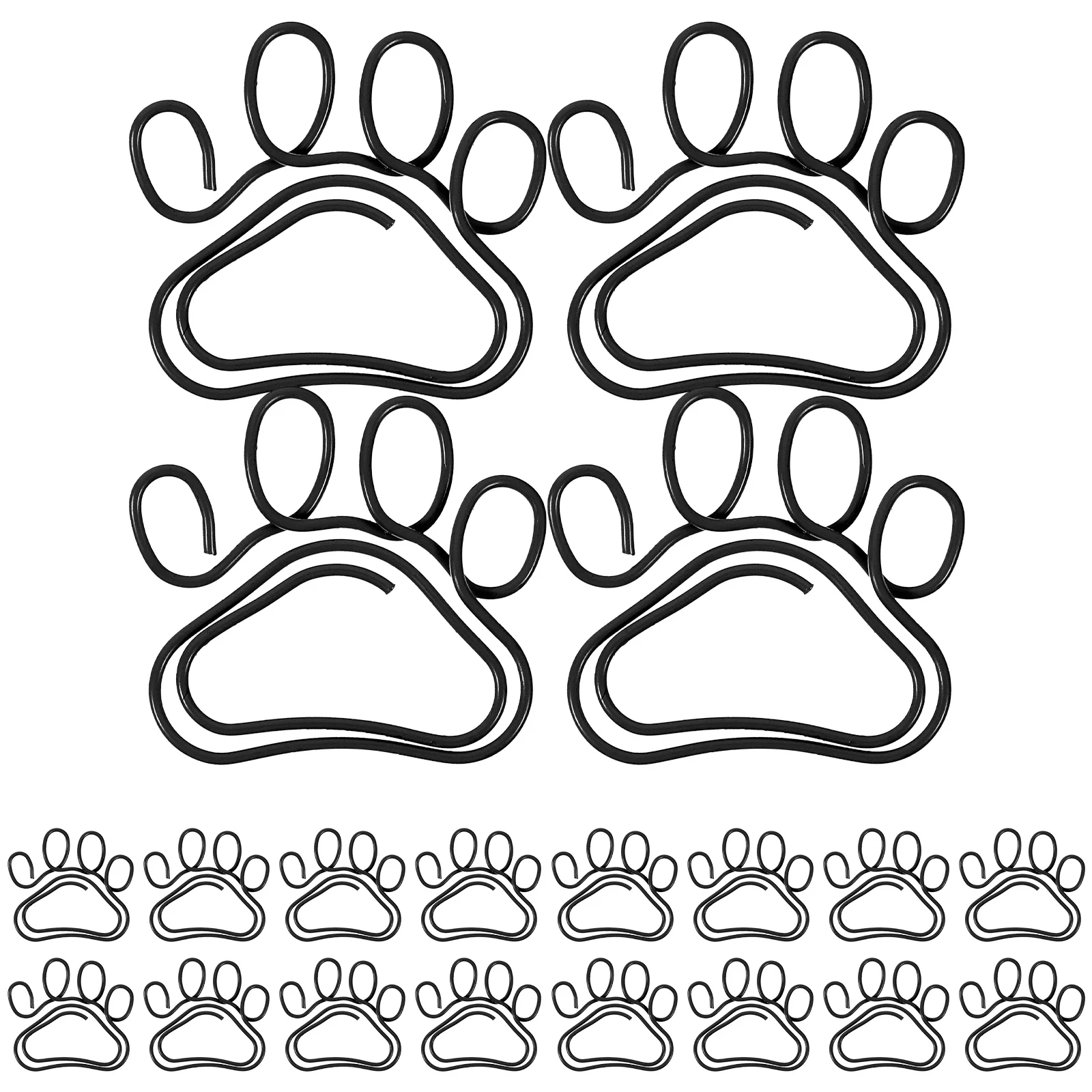 

20 Pcs Cartoon Paw Print Paper Clip Unique Paperclips Metal Taste Creative Document Cute