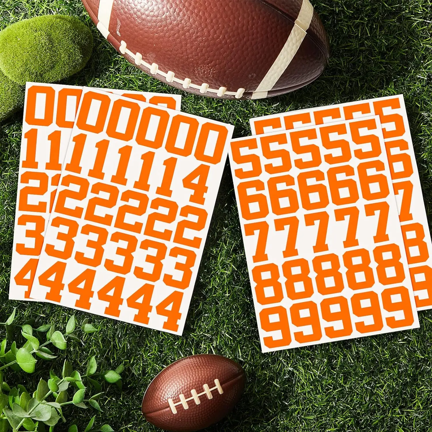 102 Pcs 0123456789 Orange Motorcycle Stickers Number Baseball Vinyl Decals Front Cowl Side Fairings Fuel Tank Helmet Decoration