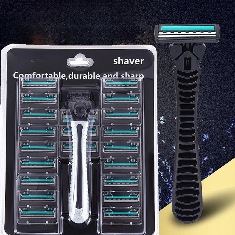 Shaver Men Razor Shaving Three Layer Shaver Reusable Razor Imported Blade Multi Tool Head Changing Brand New Design Orange Green