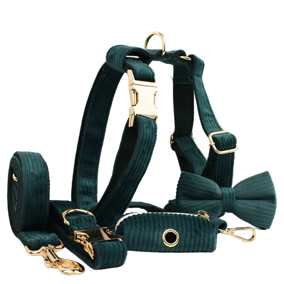 

A72P Dark Green Cloth Pet Collar Dog Collar Outdoor Dog Leash Dog Collar S