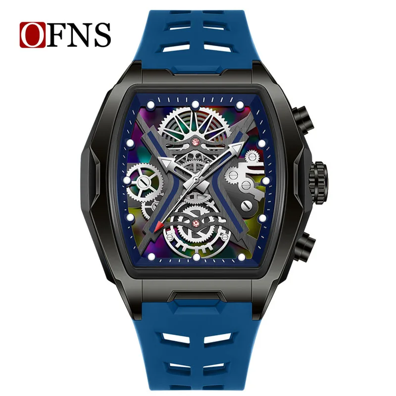

Мужские кварцевые часы OFNS 1213, светящиеся, водонепроницаемые, с силиконовым ремешком, спортивные, повседневные, для мужчин.