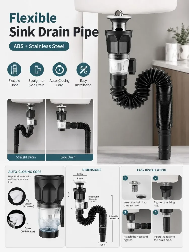 Bathroom Sink Drain Kit Image 9