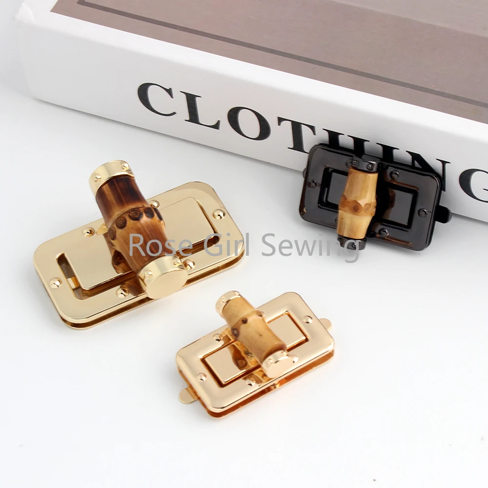 4/10/20Sets 61x33mm,43x25mm Bamboo Turn Lock Snap Lock For Handbag Bags Purse Twist Buckles Closure Clasps Decor Accessories