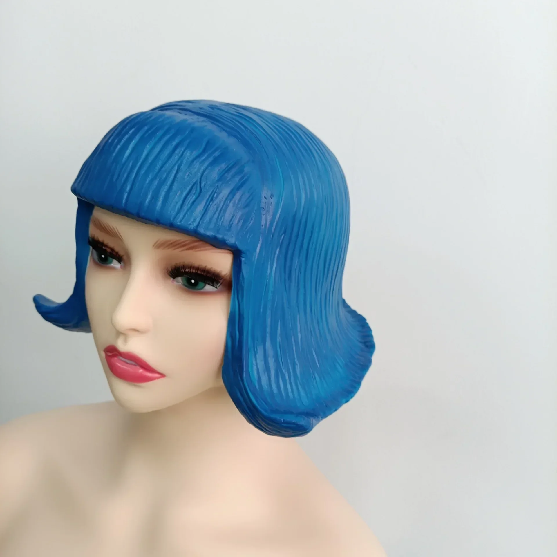 

Colorful Latex Mask for Female CD Wig Flash Rubber Yellow Wig Festival Halloween Dance Party Masquerade Costumes