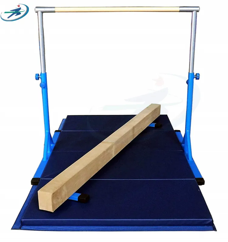 Kids Gymnastics Horizontal Bar With Folding Mats Sets Kids Gym Training Balance Beam Horizontal For Wholesale