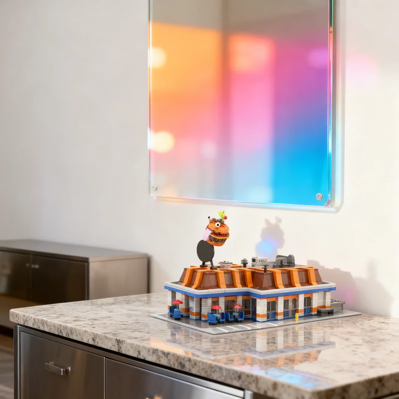 

3656 деталей MOC: Модульная модель ресторана Durr Burger в полном масштабе, конструктор для самостоятельной сборки, креативный подарок, декор для витрин, премиум-качество