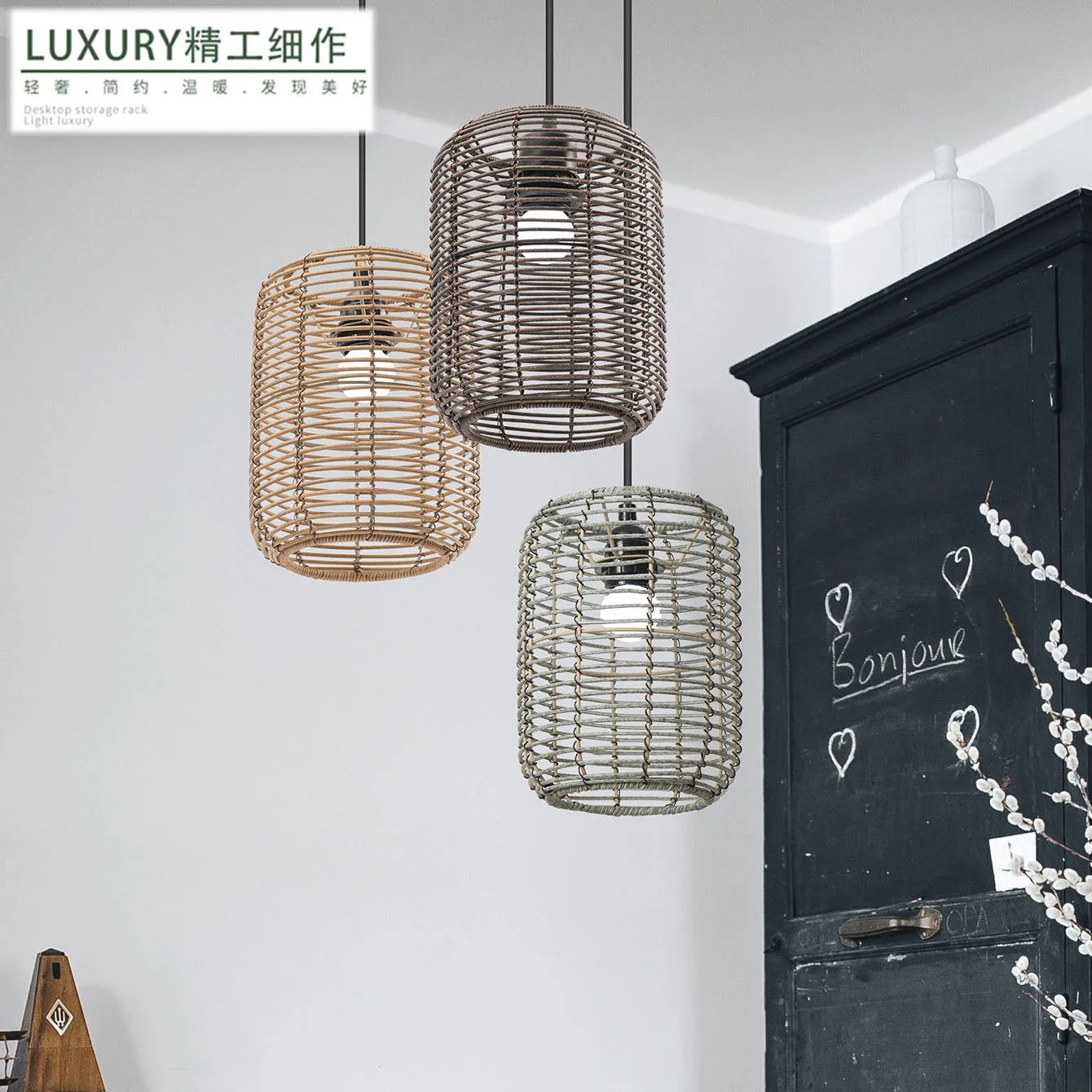 

Unique Paper Lampshade Pendant Creative Artistic Shade Woven Decorative Chic Lighting Boho Lamp Light Fixture Cover Handmade