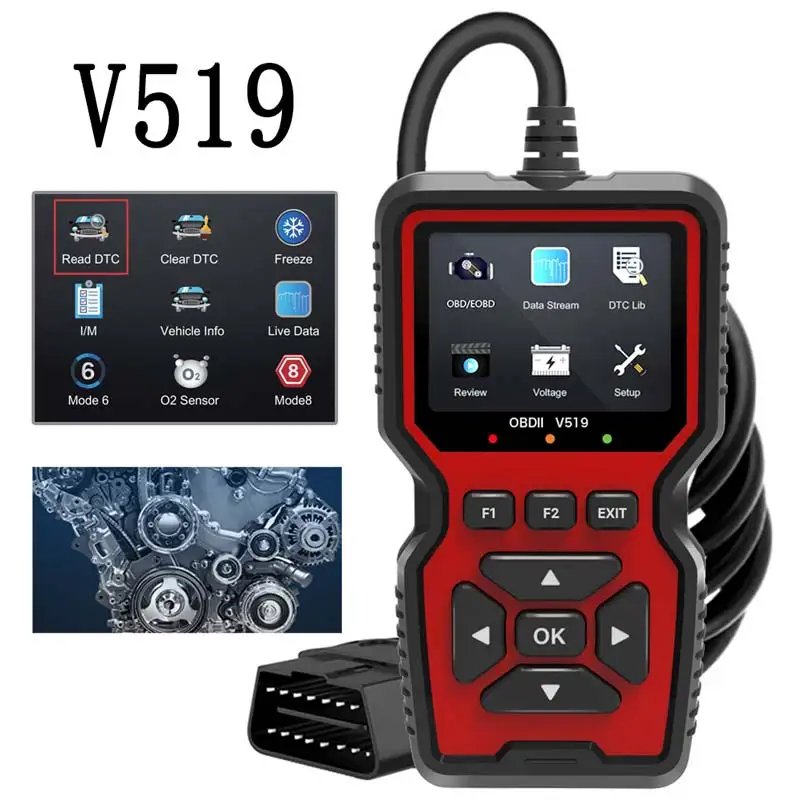

Сканер OBD2 ELM327 Автомобильный детектор неисправностей Считыватель живых данных V519 Считыватель кодов OBDII ELM 327 Диагностические инструменты для проверки света двигателя