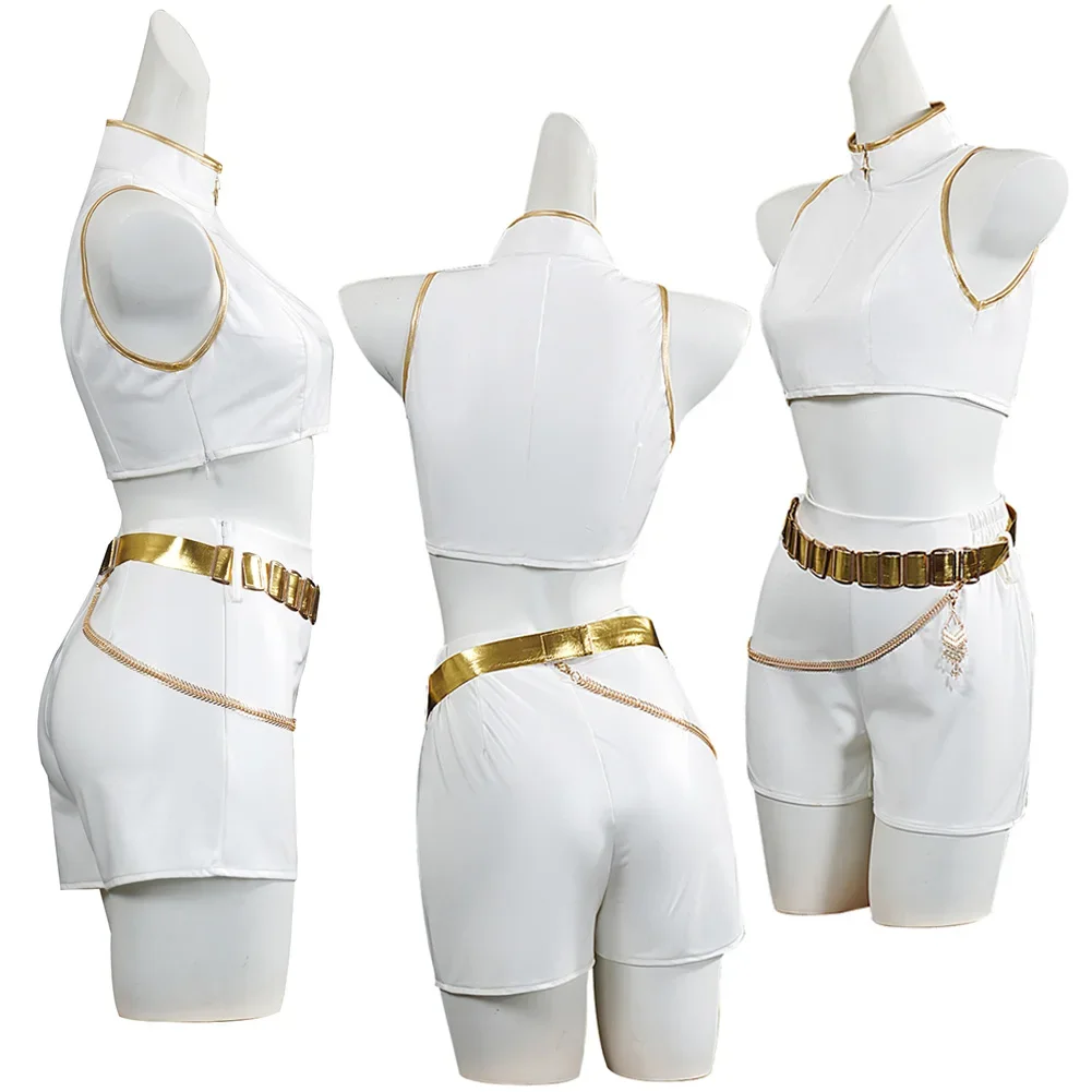 فانتازيا رومي زوي ميرا تأثيري الفتيات الغناء الدعاوى البيضاء الكرتون شيطان هنتر Disfraz زي 6 إلى 14 سنة ملابس الهالوين #3