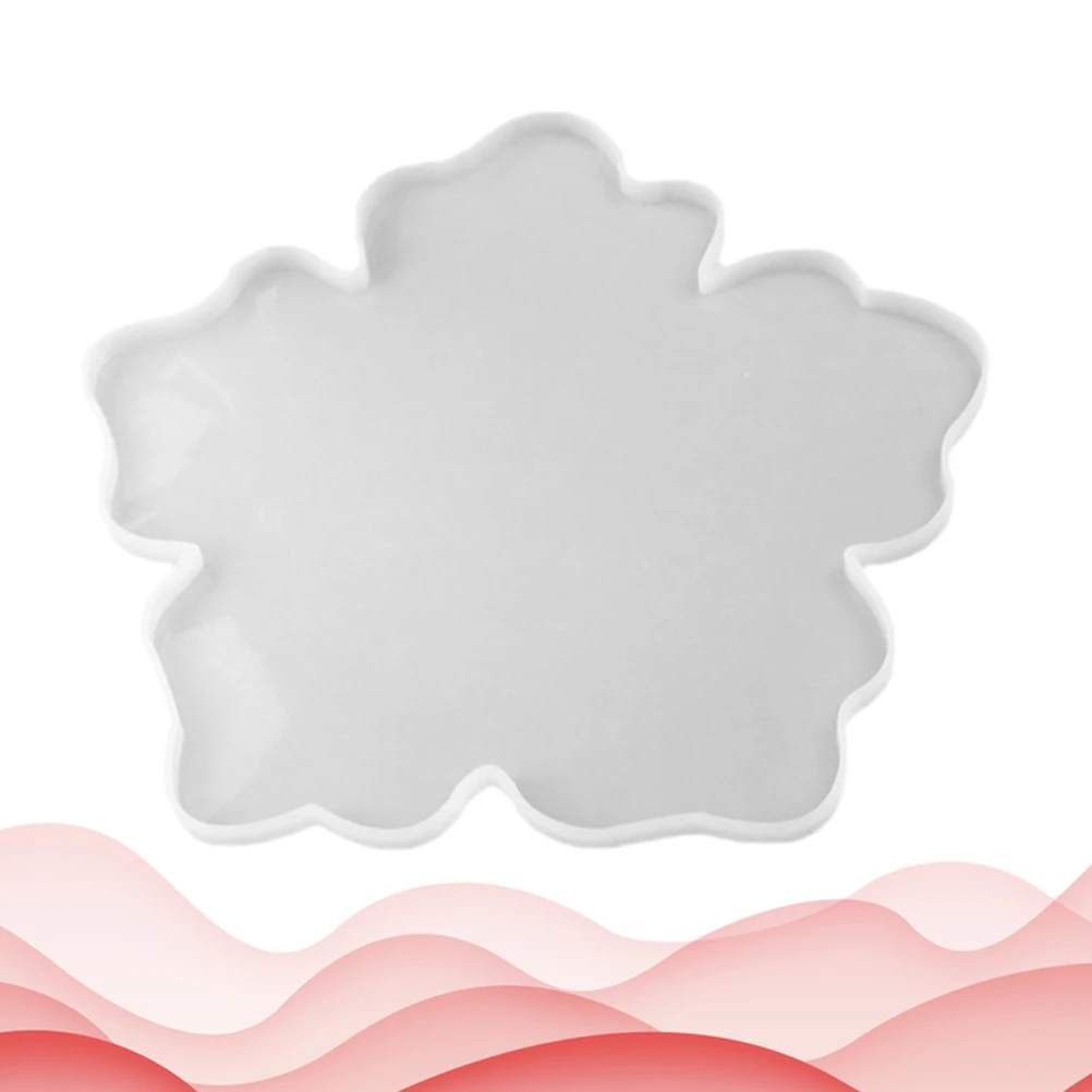 

1pc Silicone Mirror Flower Mold Diy Resin Craft Coasters Pendant Base Use White L Size Jewelry Making Tool