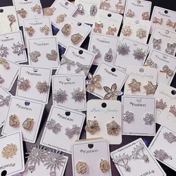 10 Pairs/Pack Luxury Zircon Inlay Copper Material Ladies' Earrings Elegant Versatile Mixed Style Earrings Jewelry Gifts