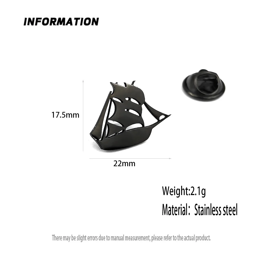 بروش رجالي بتصميم عصري وبسيط من الفولاذ المقاوم للصدأ بإبزيم على شكل فراشة ناعم لقطع المراكب الشراعية #6