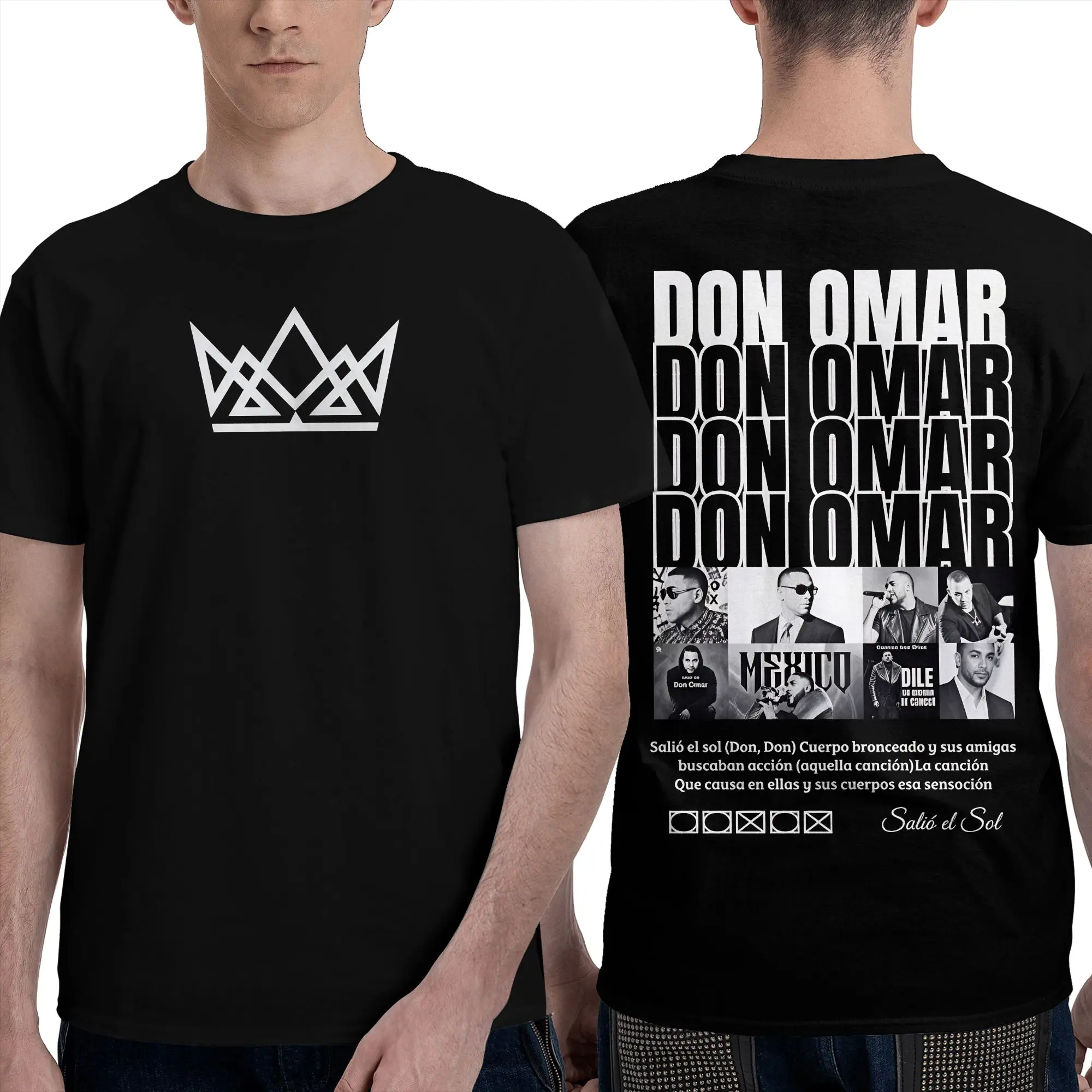 Rapper Don Omar  T-Shirt Beach  Streetwear T-Shirts Cotton Novelty Tee Shirt For Men Short Sleeve Pattern Tees