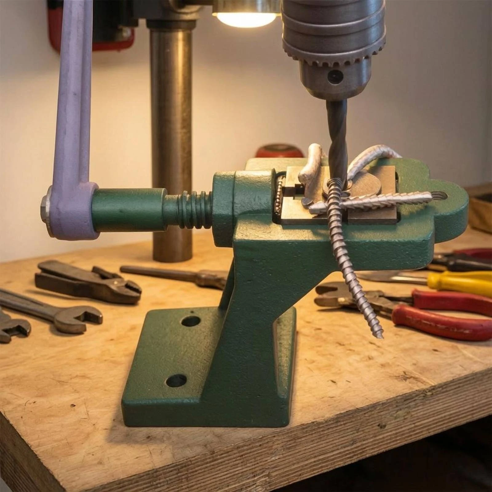 Irregular Workpiece Clamp Steel Jaw Drilling Vise Clamping Fixture Compact Work Holding Tool Long-Lasting Construction
