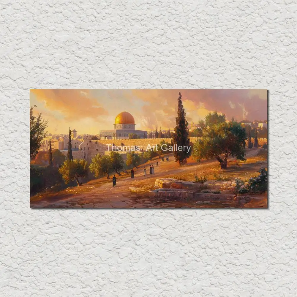 

Jerusalem Painting Old City Jewish Canvas Prints Western Wailing Landscape HD Posters Picture Judaica Wall Art Home Decor Large