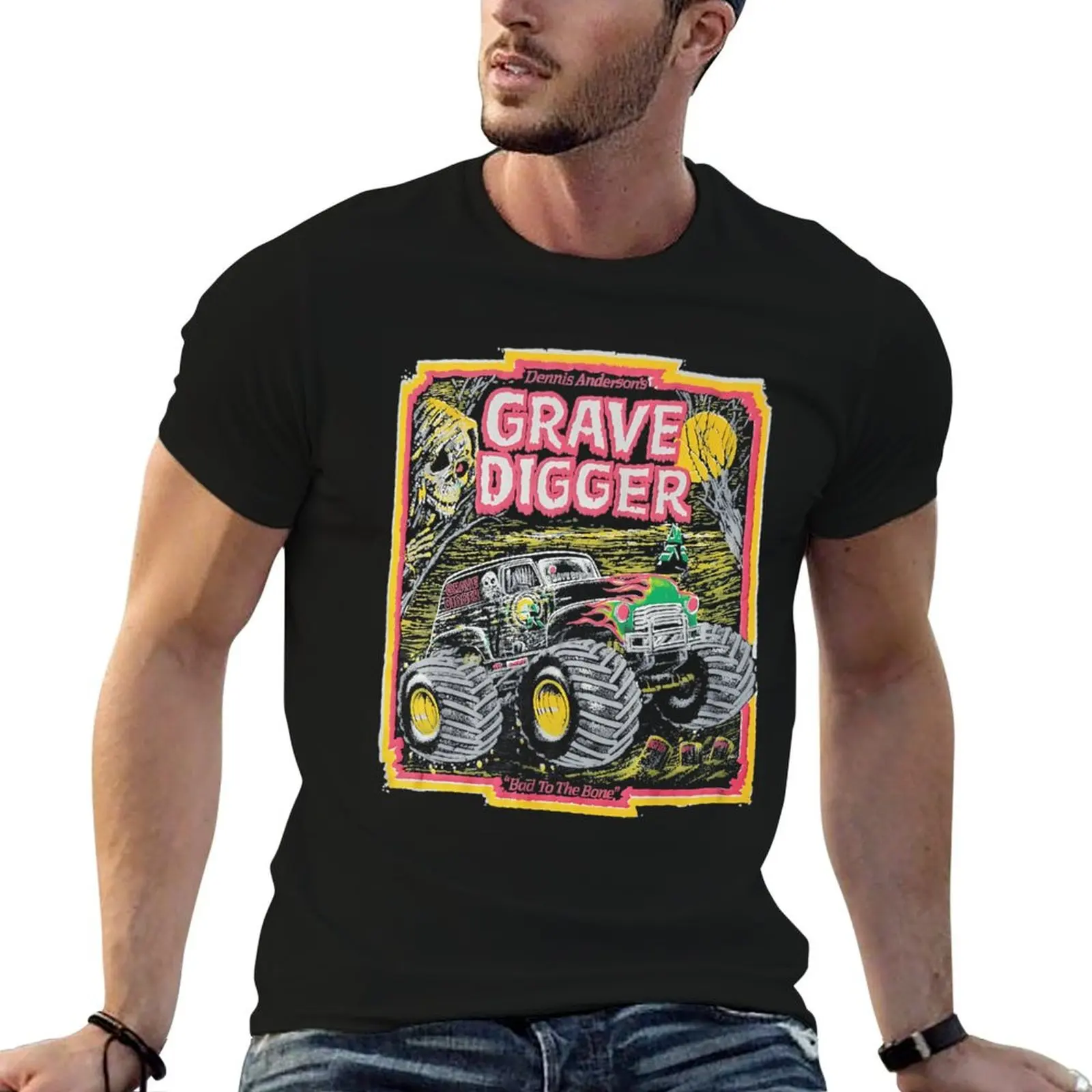 

Grave Digger Bad To The Bone Vintage Hype T-Shirt t shirt man casual anime t shirts oversize T-Shirt