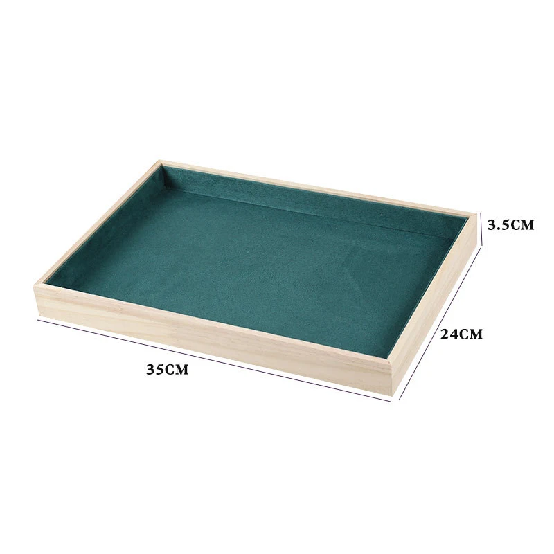 الخشب فارغة مجوهرات عرض صينية حلقة القرط قلادة سوار قلادة التخزين المنظم الصواني