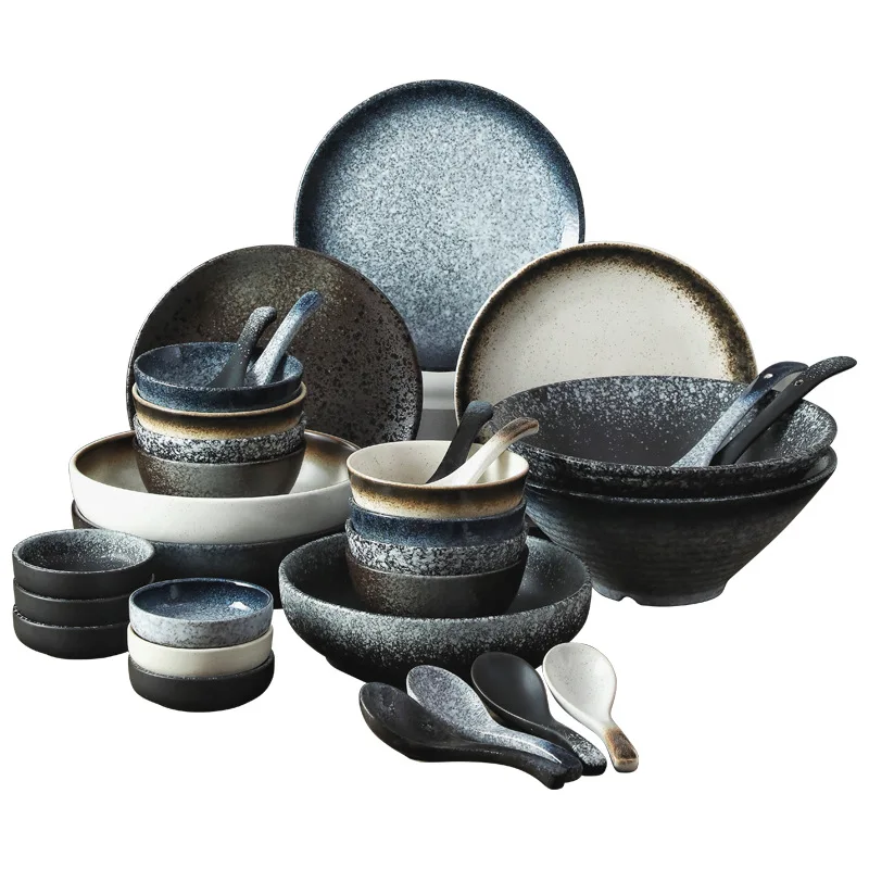 

PYH relief tableware, dish set, household new high-end bowls, plates, housewarming, wedding gift bowls and utensils