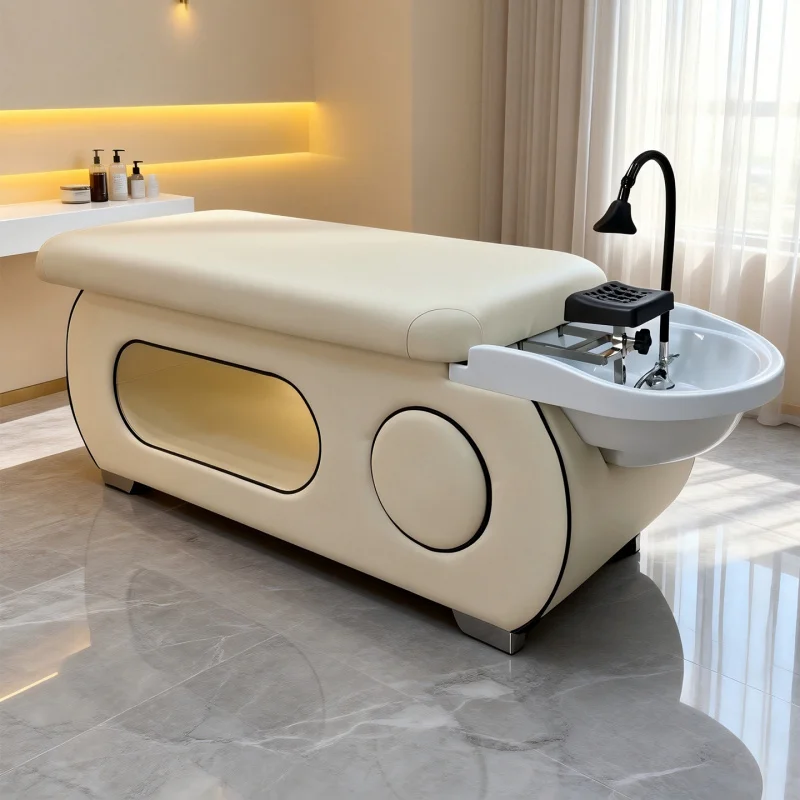 Barber Shop Seated Chair, Japanese-Style Home Hairdressing , Shampoo , Salon-Specific Flushing Bed, Hair Washing B