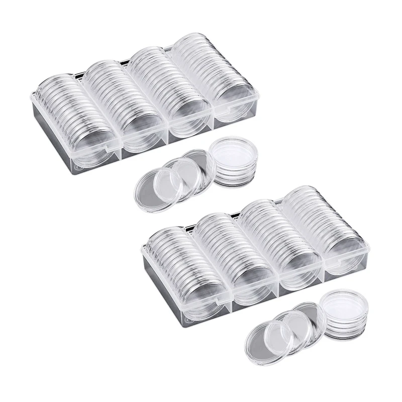 40 Mm Coin Capsules Coin Case Coin Holder Storage Container With Box For Coin Collection Supplies (120 Pieces)