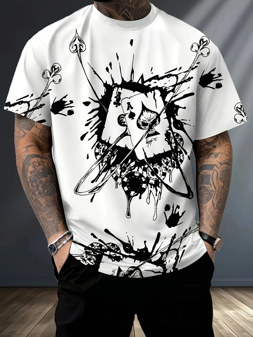 Men's 3D Pattern Print T-Shirt Summer High Definition Graphic Short Sleeve Tee Harajuku Style Plus Size Fashion Men's Clothing
