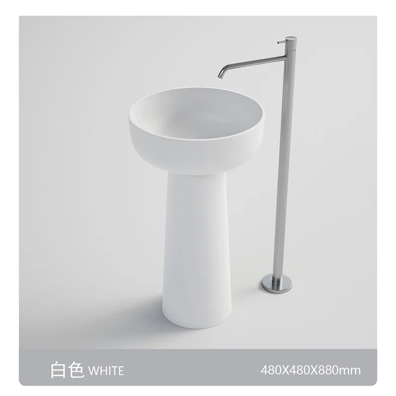 Colored Transparent Resin Washbasin Integrated Pillar Design for Bathroom And Toilet Modern Unique Sink for Home Improvement