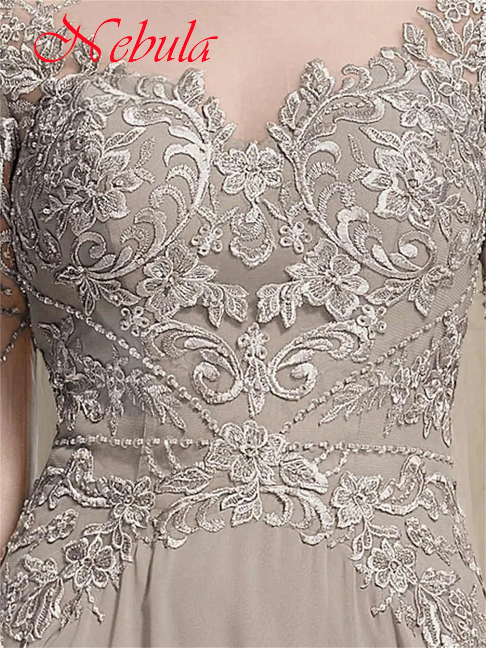 Vestido de noche de Jersey gris con temperamento personalizado, vestido de cóctel de manga larga con escote redondo delicado, vestidos exquisitos para ocasiones especiales