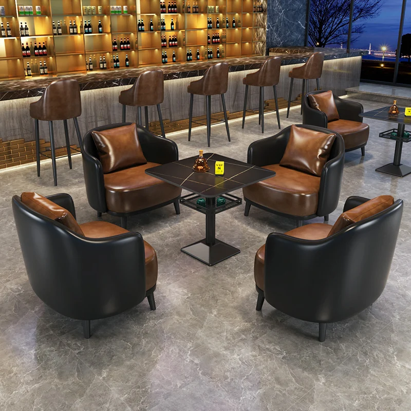 

Industrial-style Bar-specific Table Bar Sofa Music Dining Bar Table Rock Plate Dining Table and Chair Set Commercial Furniture