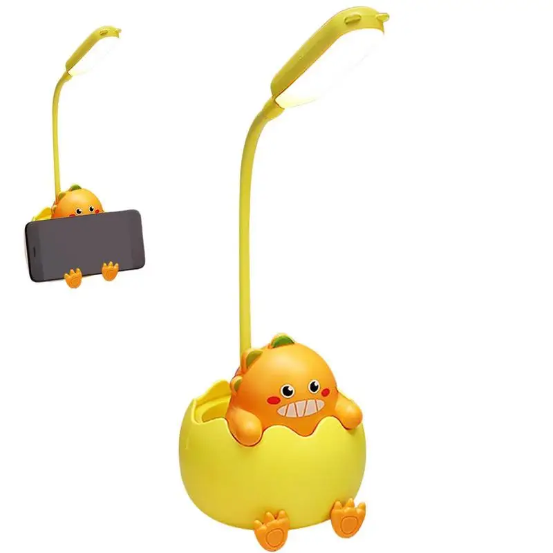 

Pencil Lamp Cute Dinasour Egg LED Desk Lamp For Kids Adjustable Gooseneck Eye Protection Dorm Desk Lamp For Home Bedroom Kids