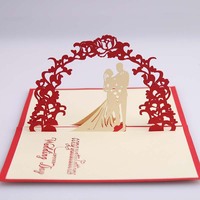 3D Wedding Card Pop Up Valentine's Day Card Wedding Anniversary Card Wedding Gift with Envelope Invitation Card