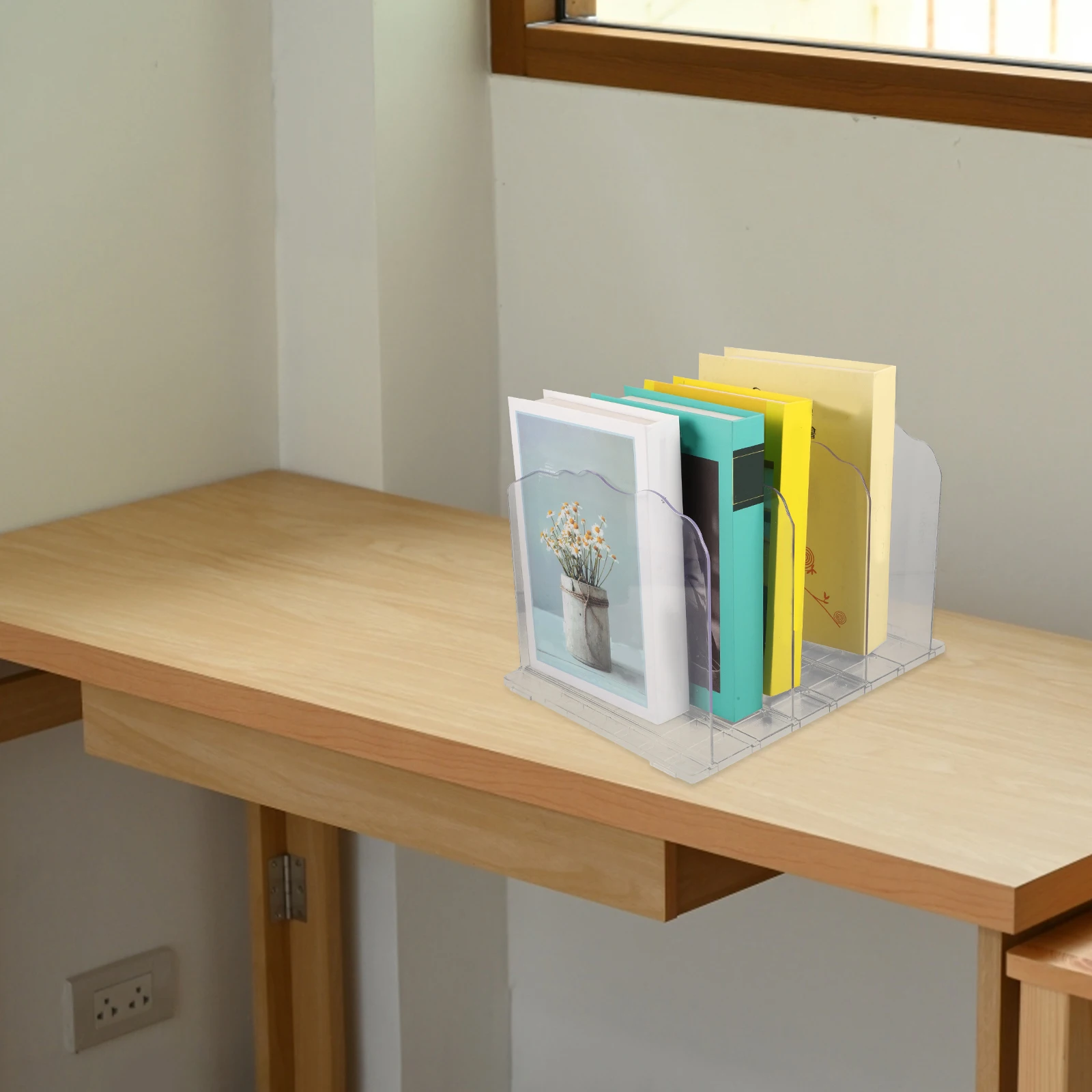 

Transparent Storage Organizer Insert Rack For Bag Books And Documents Shelf Divider Plastic Bookend Support