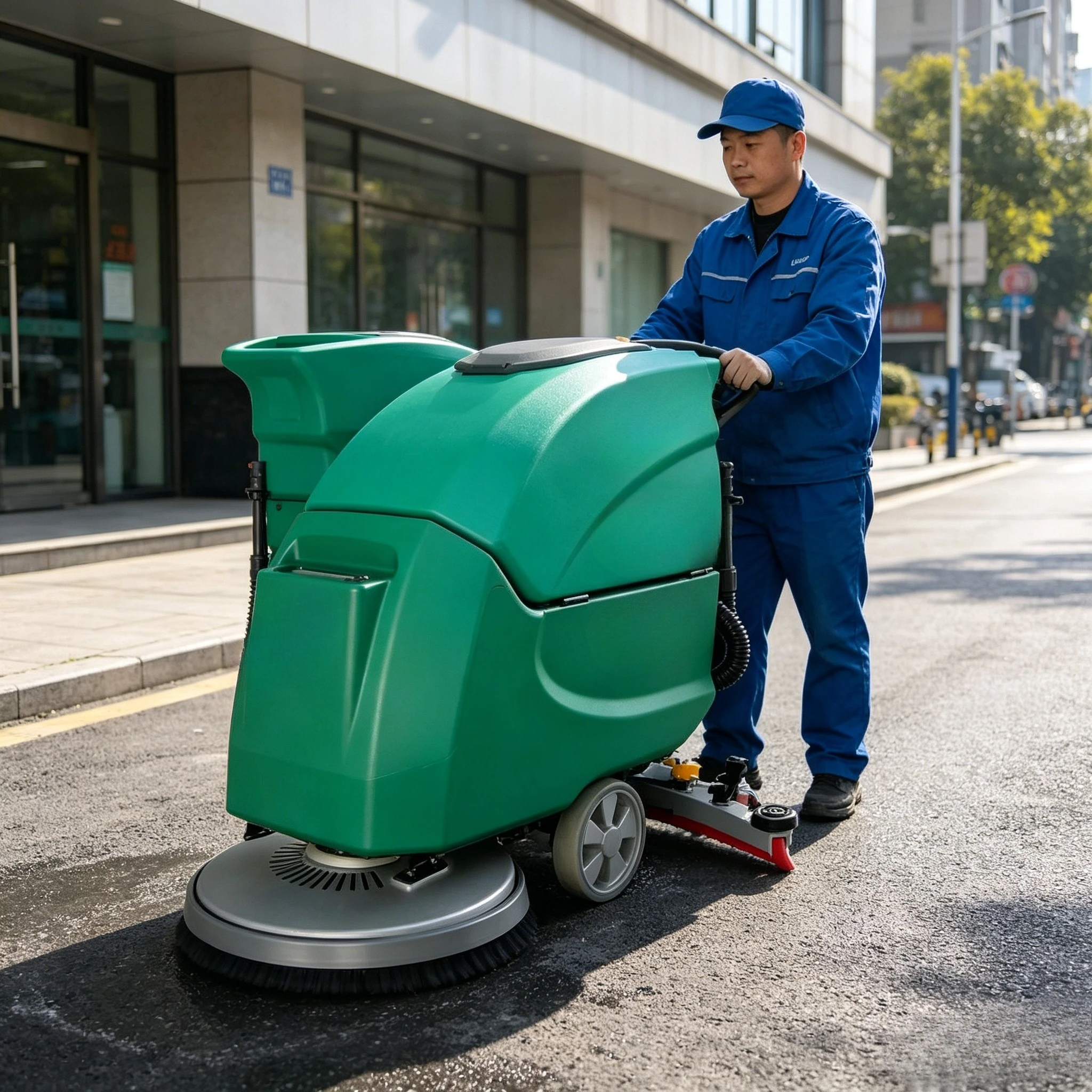 

Customized Walk-behind Electric Floor Washing Scrubbing Machine PC50 New Commercial Cleaning Equipment Hand-push Floor Scrubber