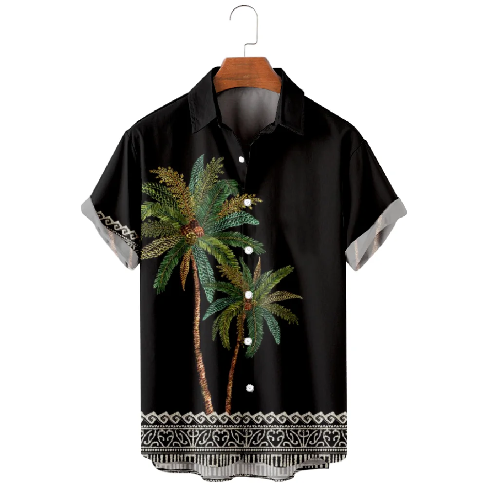 

Hawaiian Shirts for Men Island Style Coconut Tree Print Shirts Short Sleeve Summer Beach Vacation Tops Breathable