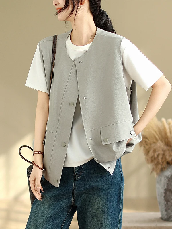 

Повседневная круглая куртка Ne Svel, тонкая внутренняя рабочая одежда, жилет, летняя новая женская верхняя одежда, удобная одежда для поездок на работу