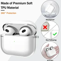 Étui Airpods Pro 3 2025 Airpods 4 2024, coque transparente antichoc en TPU souple et Transparent pour Airpods 2 3 2021 4
