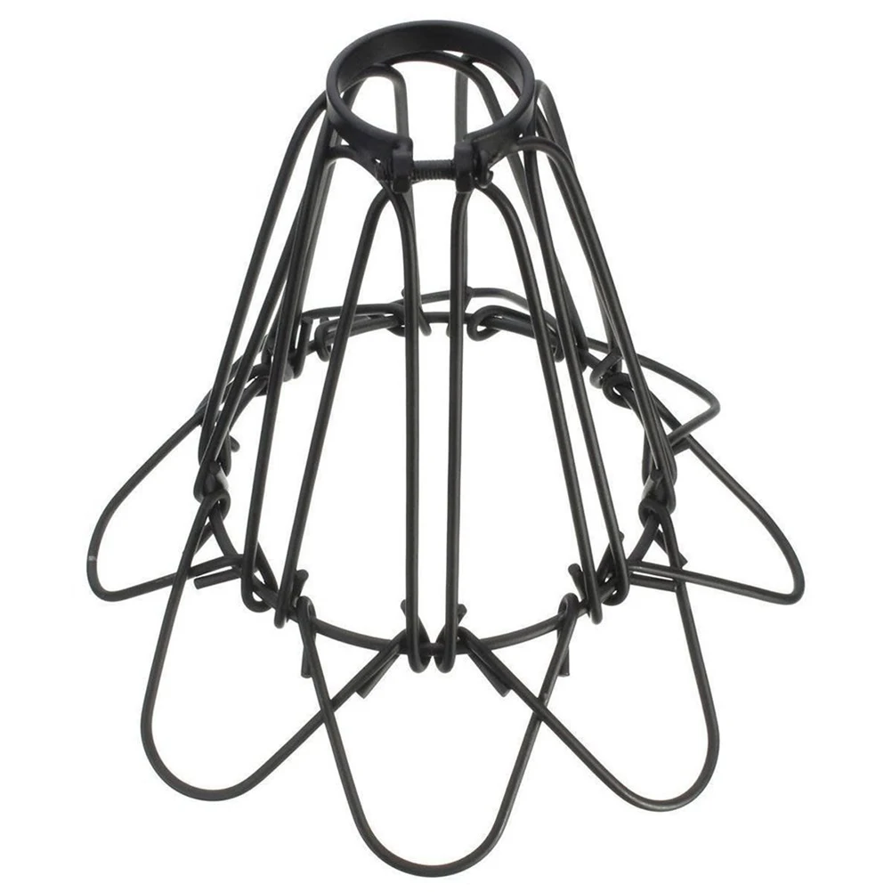 

Vintage Black Iron Wire Pendant Lamp Shades DIY Self-Assembly Light Cage for Bare Bulb Chandeliers Wall Sconces Decorative Lamp
