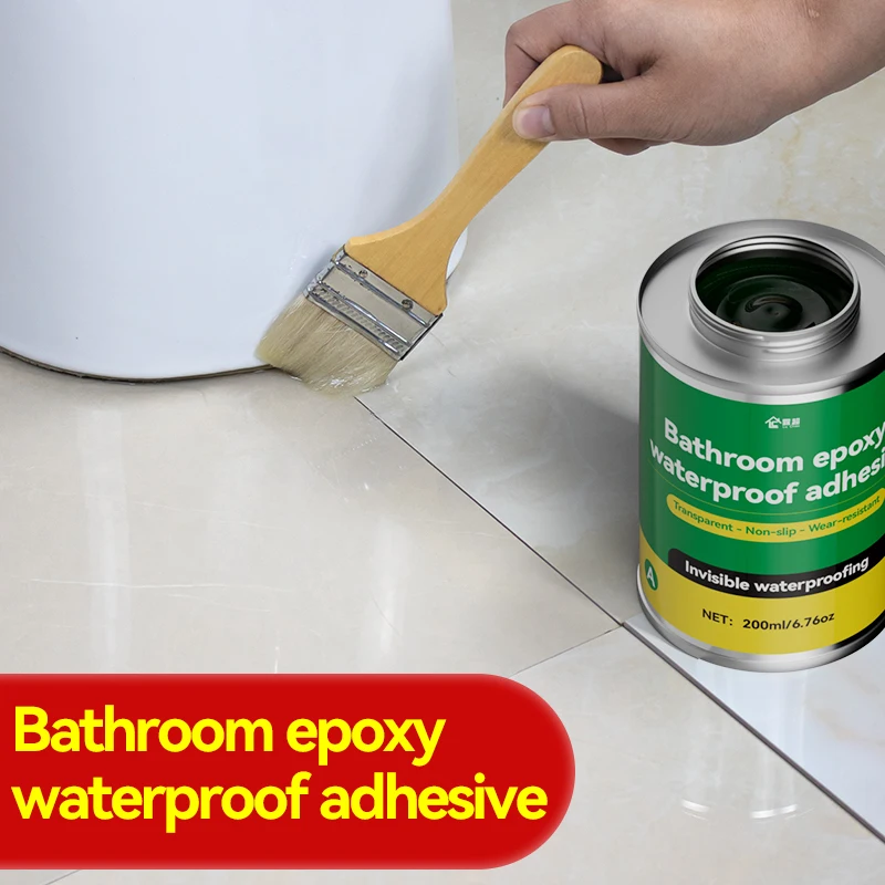 مجموعة واحدة، عامل اختراق مقاوم للماء، غراء كريستالي ماسي شفاف بدون طوب تحطيم، طلاء مقاوم للماء لمنع تسرب الأرضية