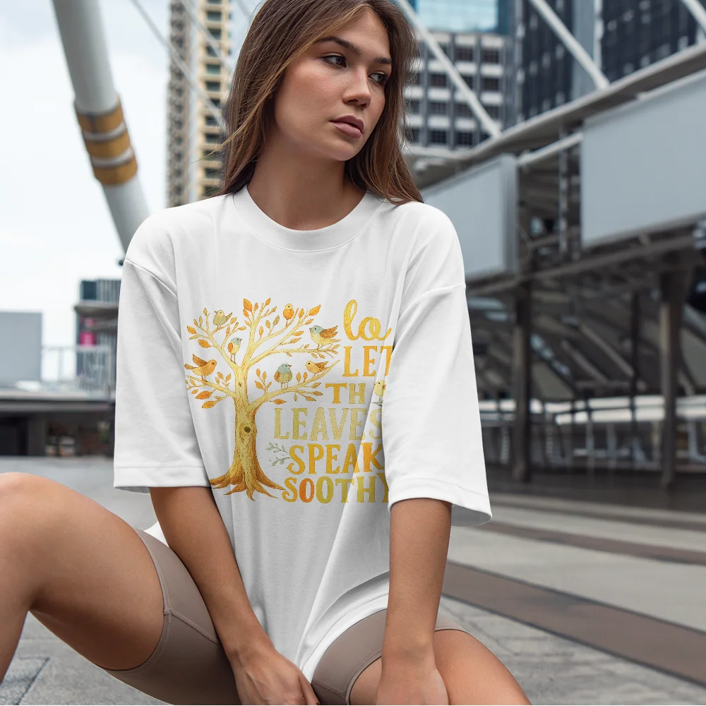 

Comfortable Women's Printed T-shirt "Autumn Tree Bird 'Let The Leaves Speak' Women's Pattern T-shirt" Cool and Stylish Look
