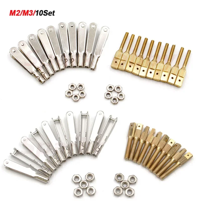 10 Set M2 / M3 Iron Metal U-shaped Chuck Copper Column Tie Rod Connector for RC Connector Screw Spare Parts DIY