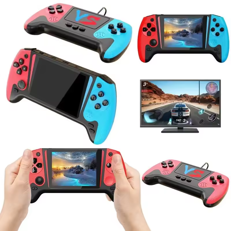 X10 Portable Video Game Console 4 inch IPS Screen Handheld Game Console Built-in 500 Game Retro TV Game Player 1200mAh AV Output