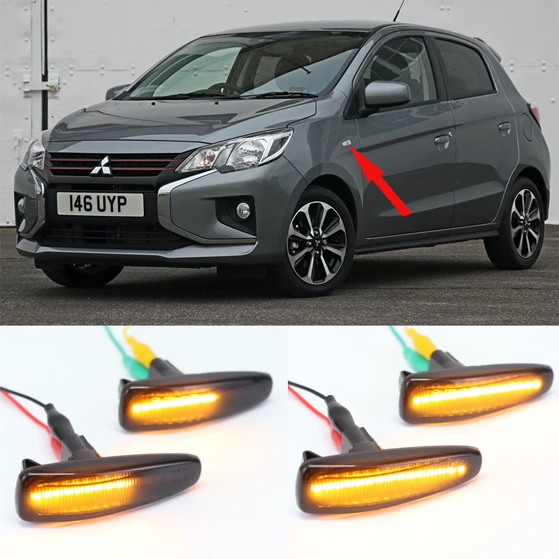 Dynamiczny kierunkowskaz LED z bocznym światłem sekwencyjnym do Mitsubishi Lancer Evolution Evo X Outlander Sport RVR ASX Mirage 2014+