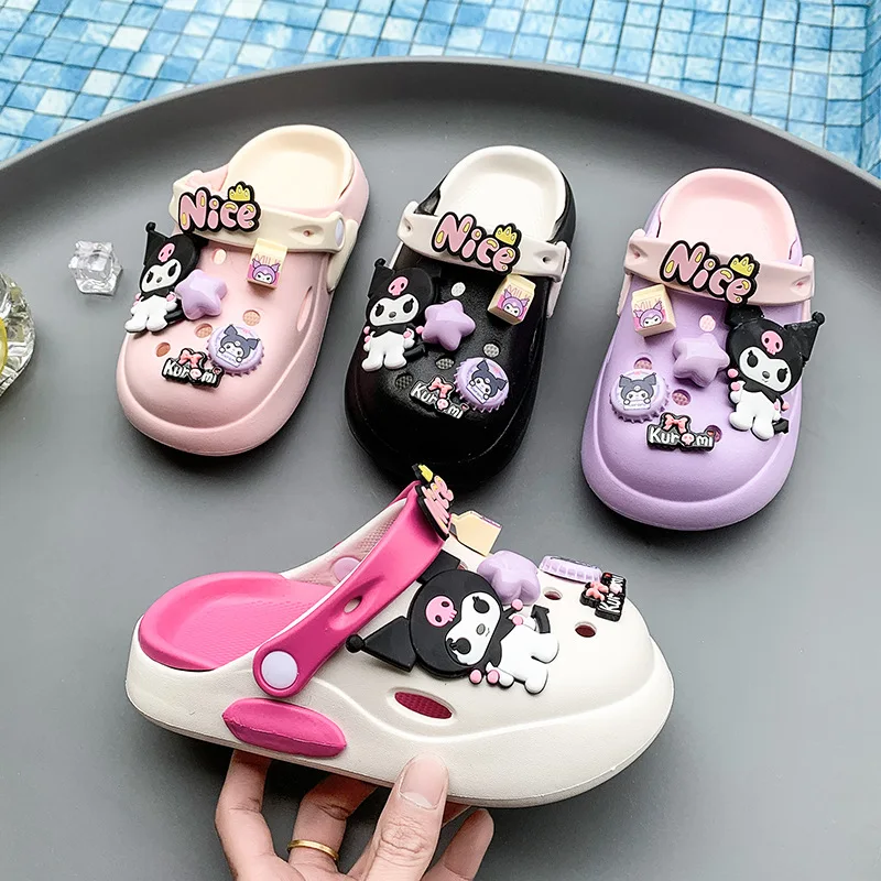 

Summer New Kuromi Children'S Slippers Cute Accessories Anti Slip Cool Slippers Fashion Trend Beach Shoes Birthday Gift