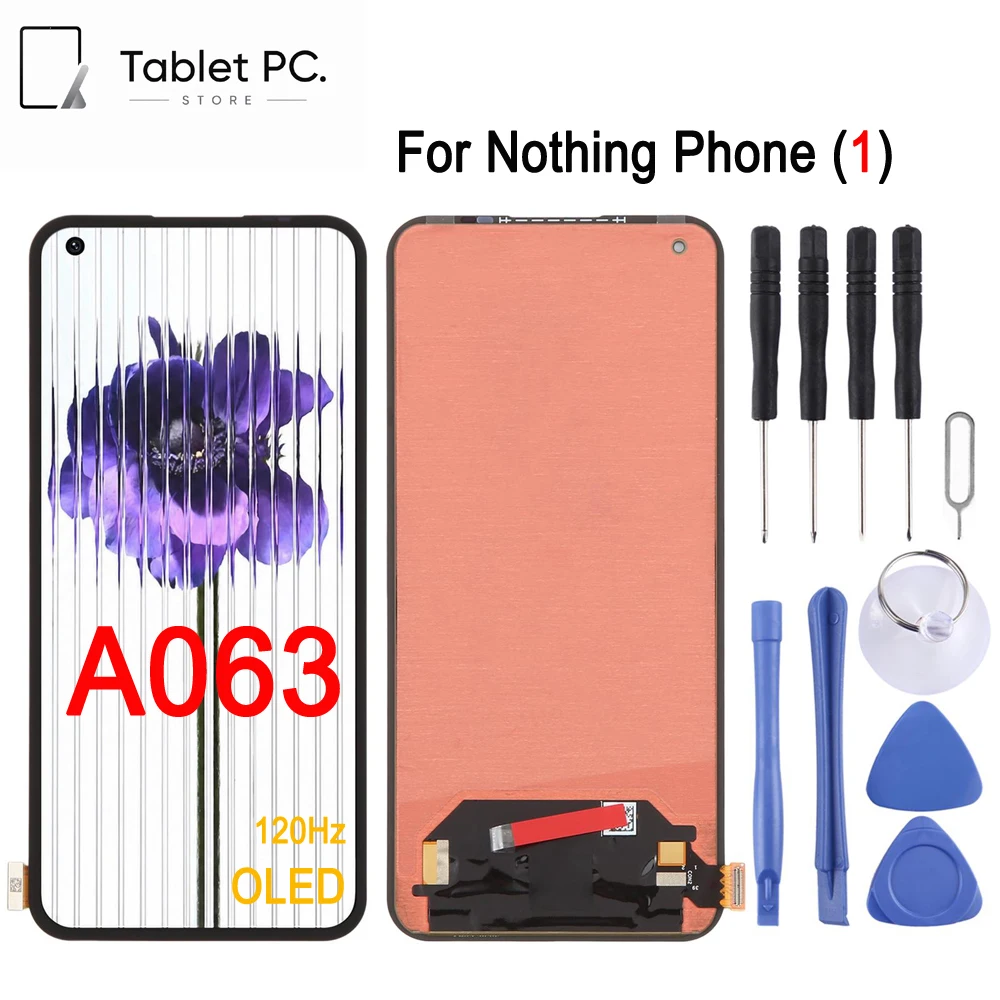 A063 120Hz OLED Screen For Nothing Phone 1 6.55'', For Nothing Phone (1) A063 Phone Display Touch Screen Replacement Spare Part